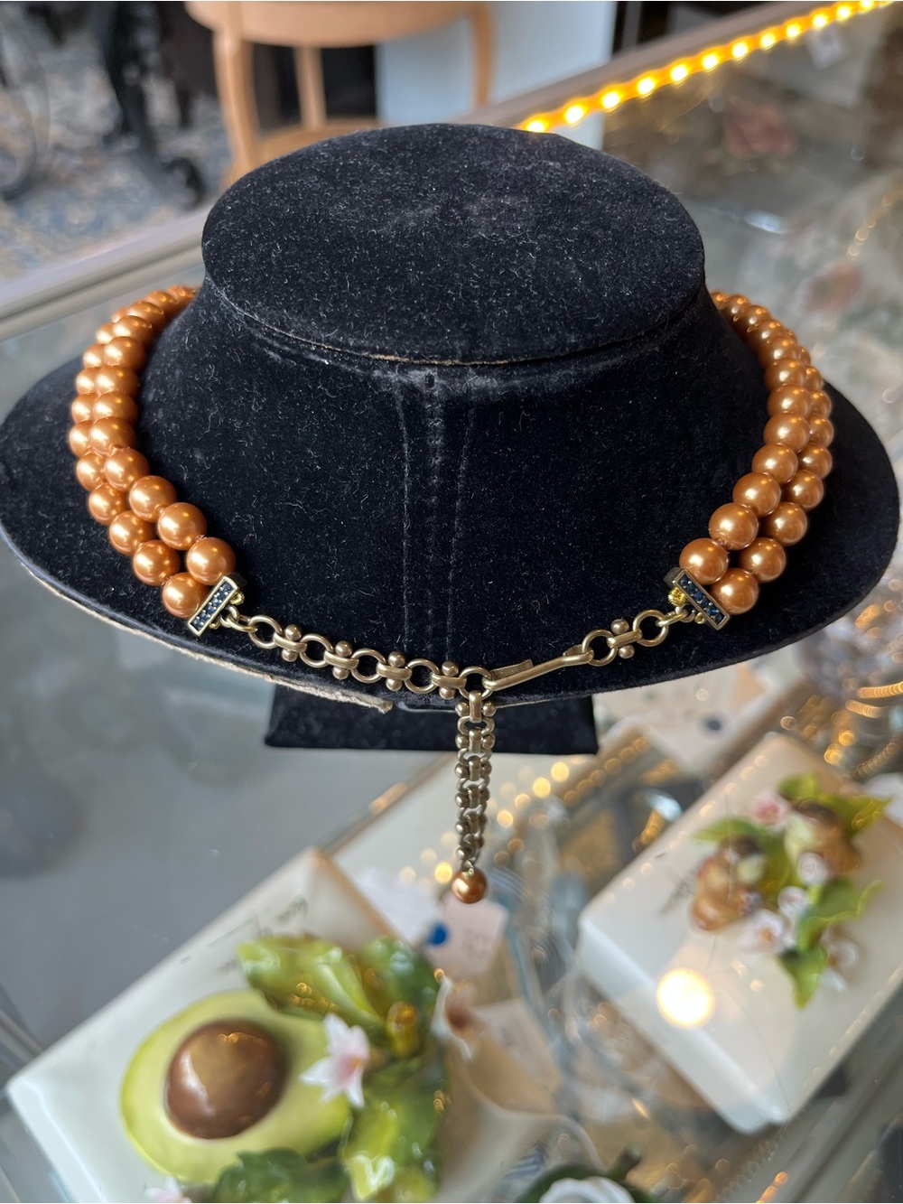 Heidi Daus “Olive Green Glamour” Statement Necklace - Picture 3 of 3